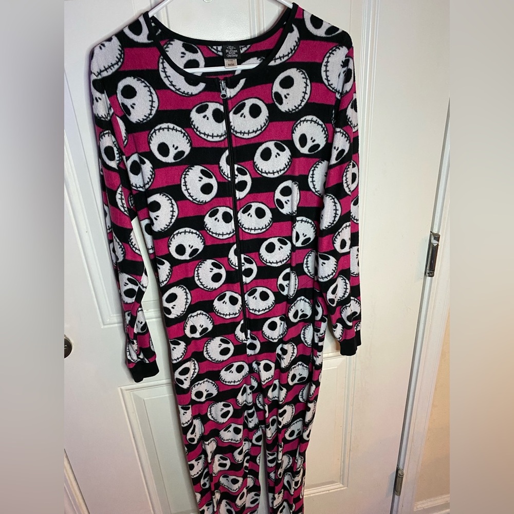 Nightmare Before Christmas Footed Adult Onesie Size Medium